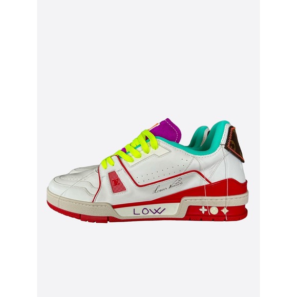 Louis Vuitton White & Red Paris Exclusive Trainer - Picture 3 of 7